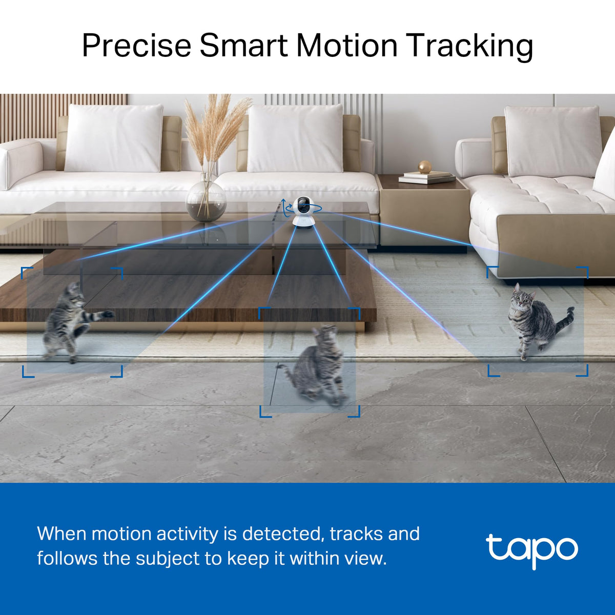 TP-Link Tapo 2K QHD Pan/Tilt Security Camera for Pet Camera, Baby Monitor, Motion Detection, Motion Tracking, 2-Way Audio, Night Vision, Cloud &SD