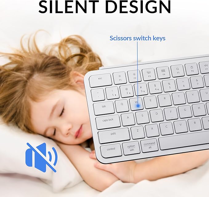 Keychron B1 Pro Ultra-Slim ZMK/Launcher Wireless Bluetooth 2.4 GHz/Wired Connection Keyboard for Mac Windows Linux - White