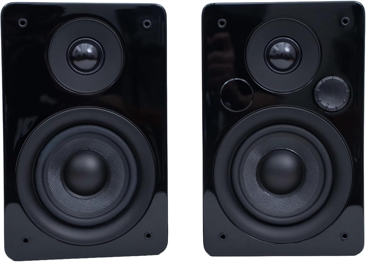 Peachtree Audio M24x Powered Bluetooth Bookshelf Speakers (Pair) – Real Bamboo | Hi-Fi Sound, 5.25” Woofer, RCA, Optical, USB Charging, Subwoofer Out | Ideal for TV, Turntables & PCs