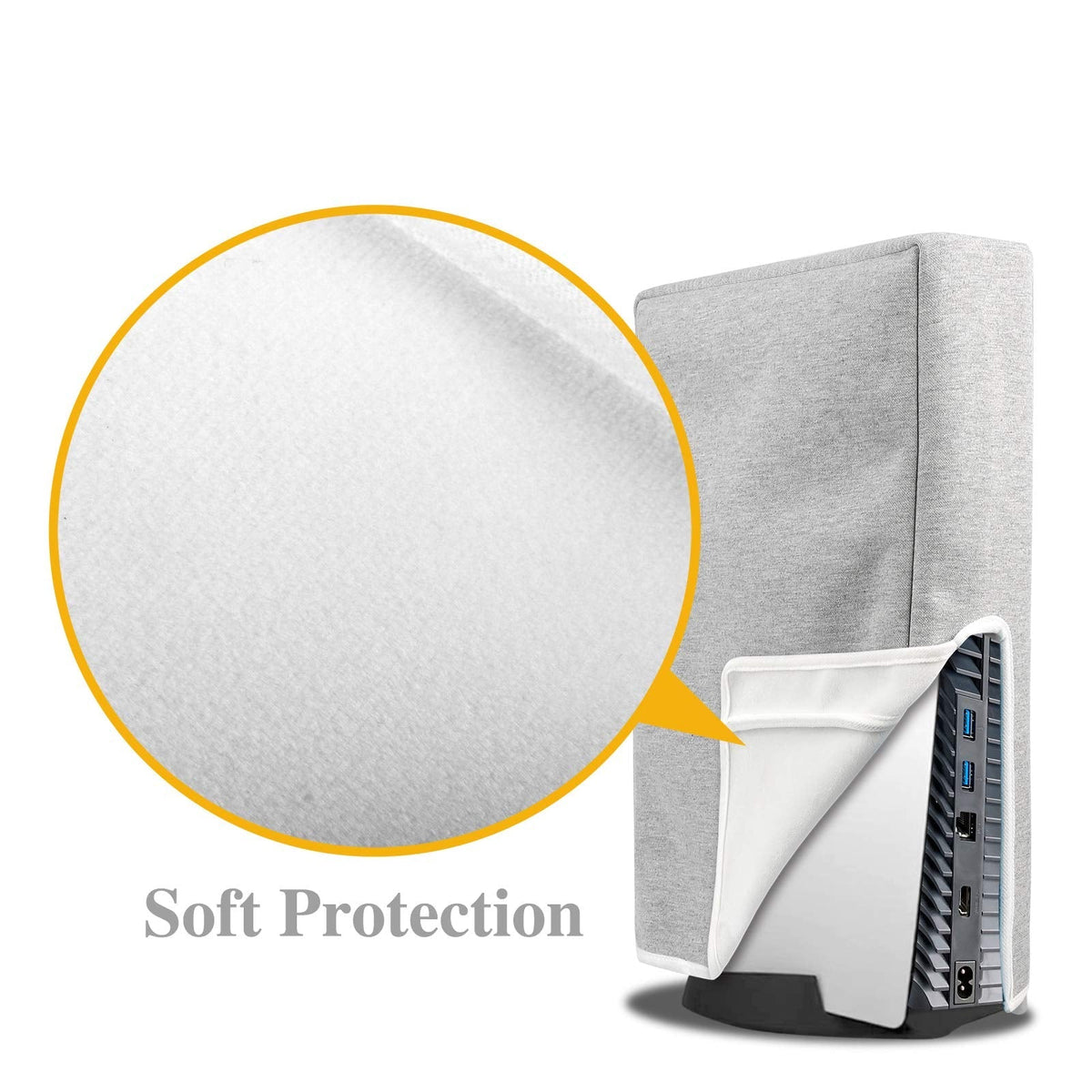 Console Dust Cover PS5 Dust Protector Custom Designed for PlayStation 5 Console Disc Edition & Digital Edition with Thick Cotton Precision Cut Easy