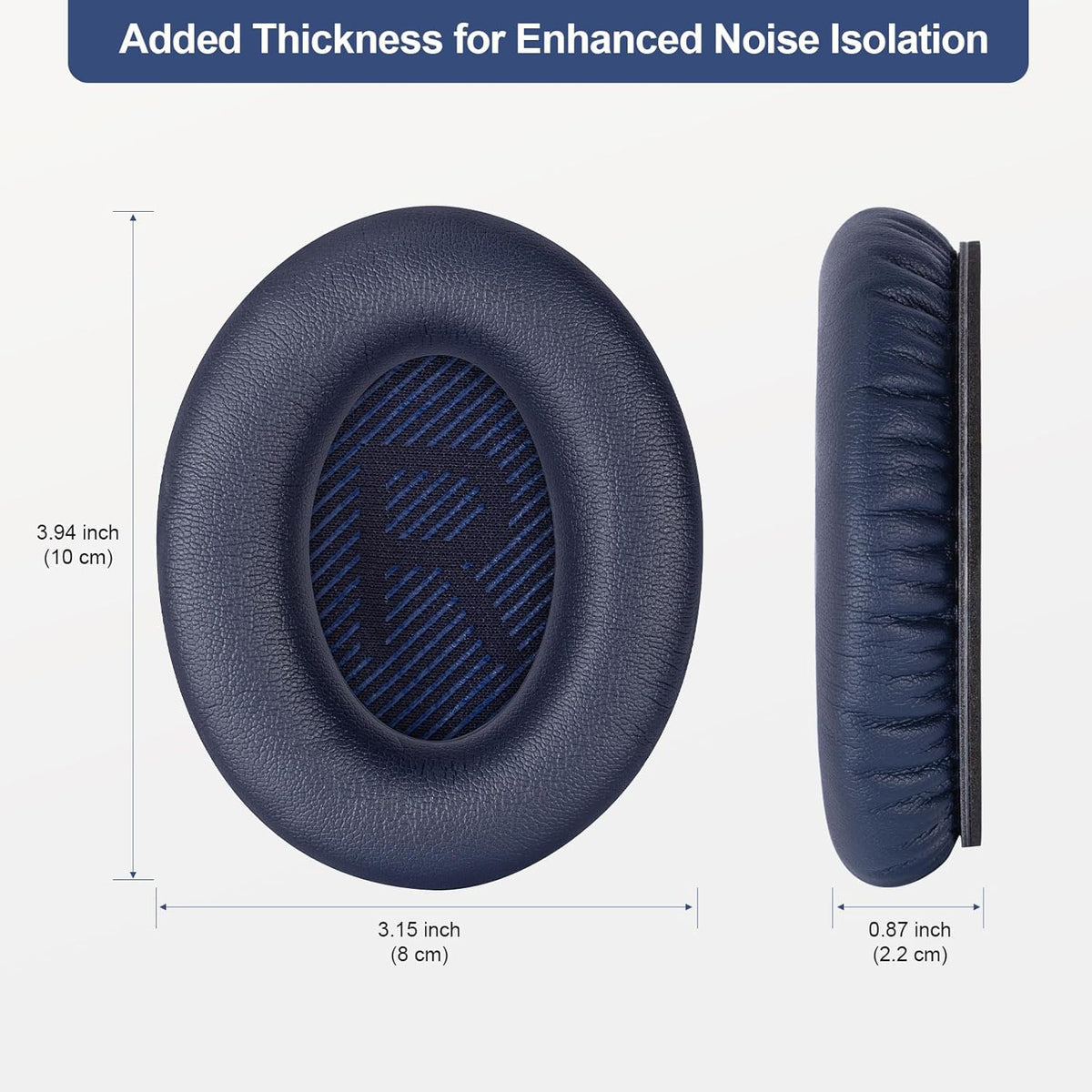 Aurivor Replacement Ear Pads Cushions for Bose QuietComfort QC 35 (ii) 25 15 2 Headphones, Earpads for QC35 (ii) QC25 QC15 QC2 SoundTrue/SoundLink AE2/AE2i/AE2w Around-Ear Headphones (MidnightBlue)