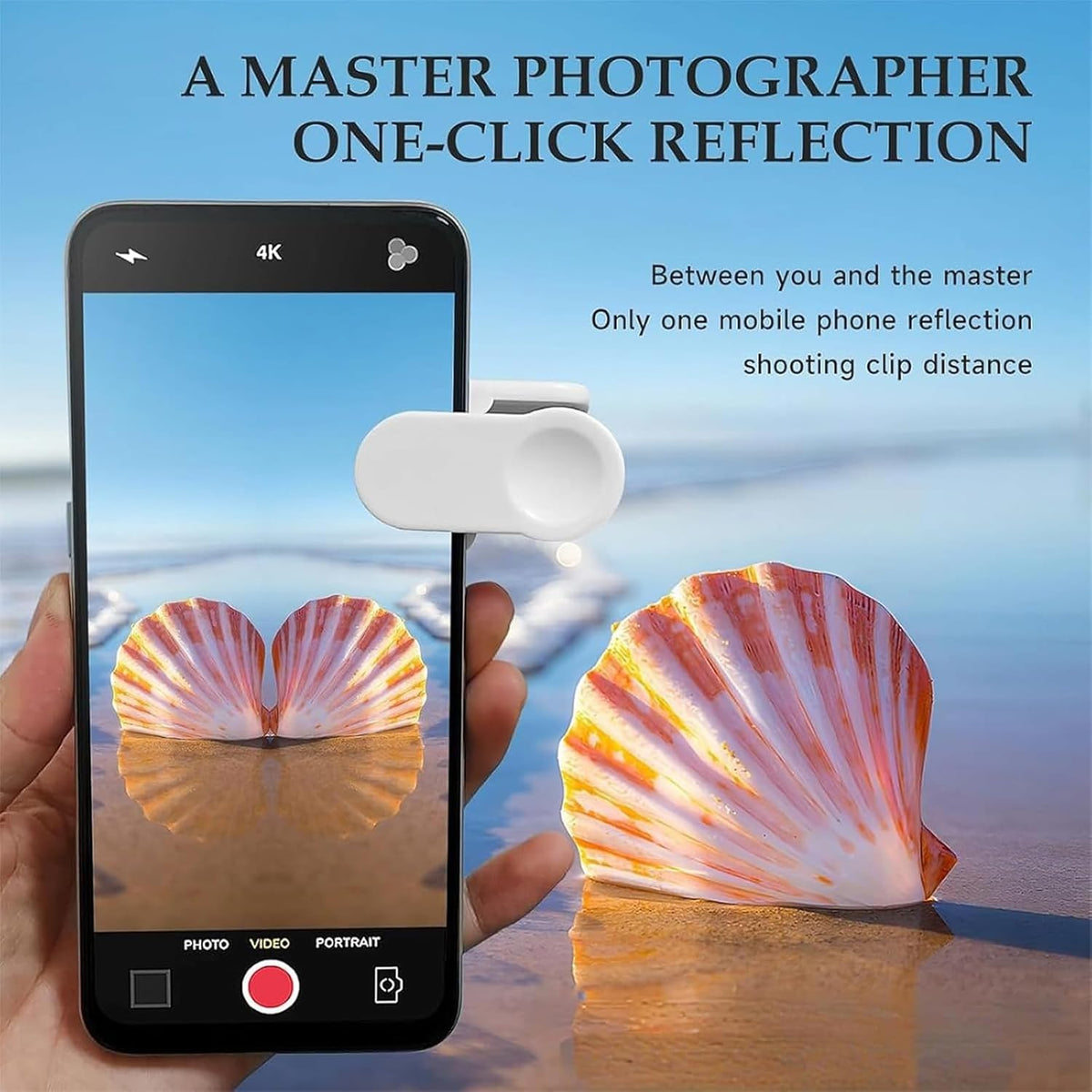 Mirror Effect Lens - Capture Stunning Reflections Instantly, Mirror for Phone to Use Back, Smartphone Camera Mirror Reflection Clip Kit, Reflection Mirror for Outdoor Travel Photography (Black*2)