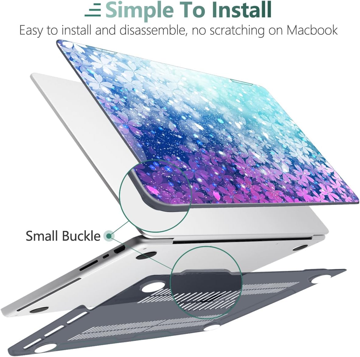 DONGKE for M4 MacBook Pro 16 Inch Case 2024 2023 2021 A3403 A3186 M3 A2991 M2 A2780 M1 A2485 Pro/Max Chip, Plastic Hard Shell Case & Keyboard Cover for Mac Pro 16 with Touch ID, Sparkling Flower