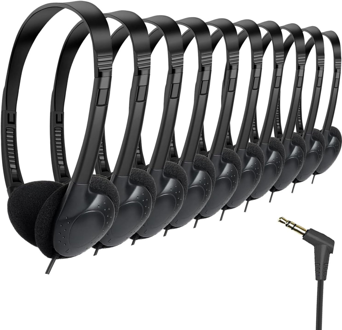 12 Pack Set 3.5mm 12 Pack) Classroom Headphones Bulk Class for School Students Kids and Adult -Sturdy Wired Plug