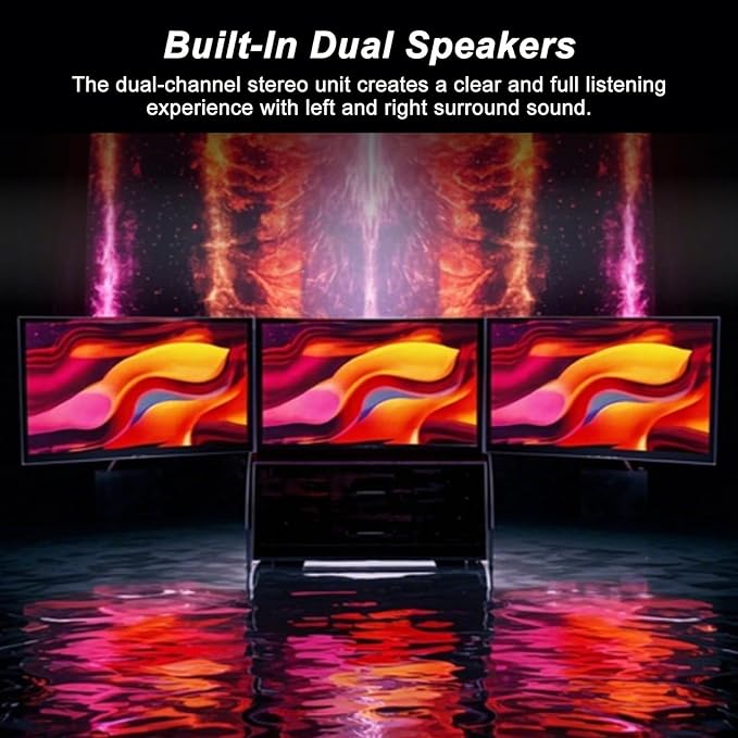 100% sRGB 1080P IPS Laptop Screen Extender Triple Monitor 15.6 Foldable Portable Display for Laptop Height Adjustable