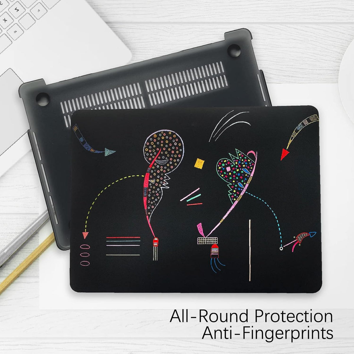 Compatible with MacBook Pro 13 inch Art Case Skin, 2022, 2021, 2020-2016 Release A2289/A2251/A2338 M1 Slim Frosted Hard Shell with Keyboard Cover & Screen Protector (Two Sides by Wassily Kandinsky)