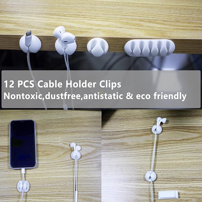 DRIVUU White Cable Management Organizer Kit 4 Cable Sleeve Split 311Pcs