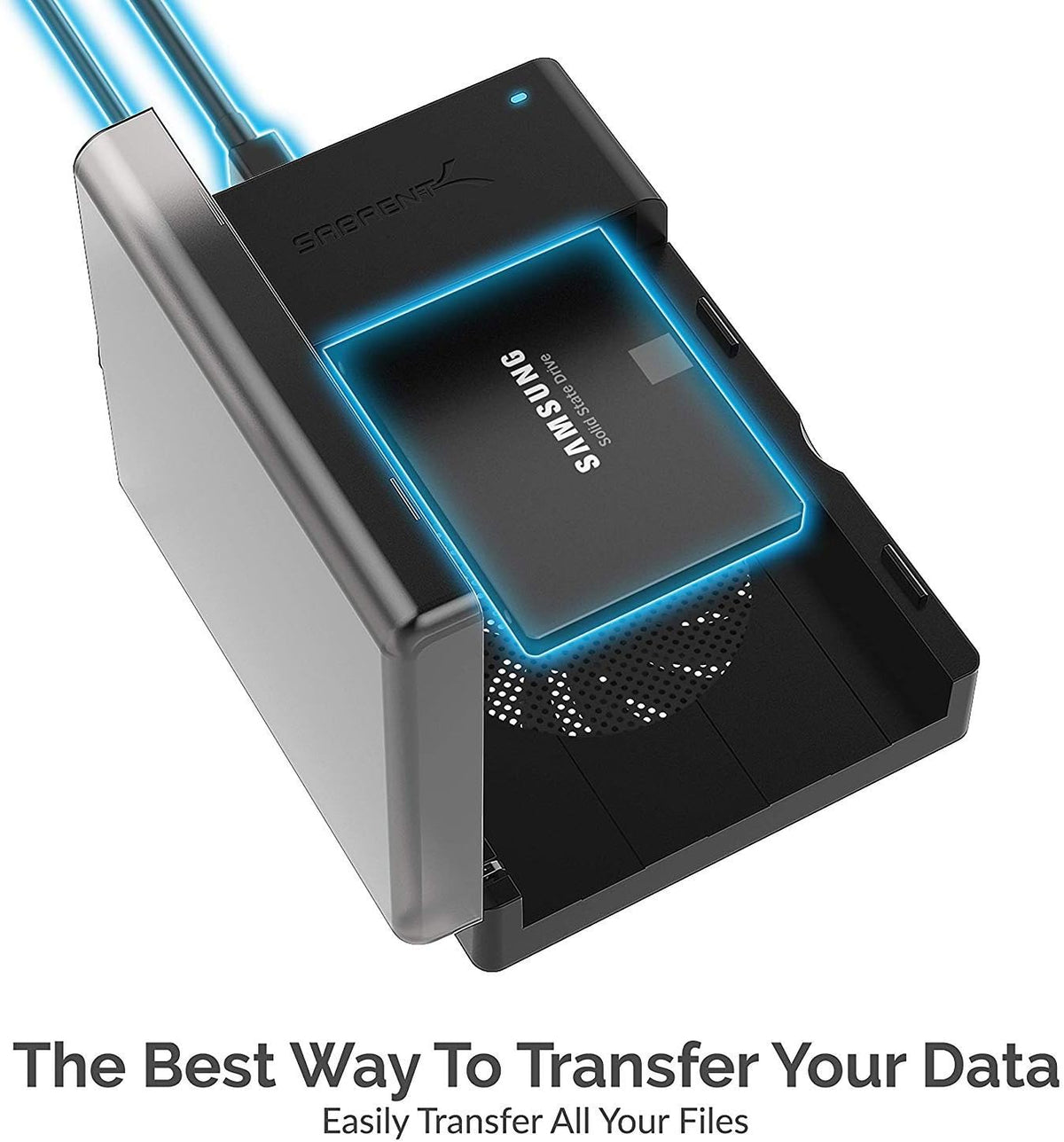 SABRENT USB 3.0 to SATA External Hard Drive Lay Flat Docking Station with Built in Cooling Fan for 2.5 or 3.5in HDD, SSD [Support UASP and 22TB] (EC-DFFN)