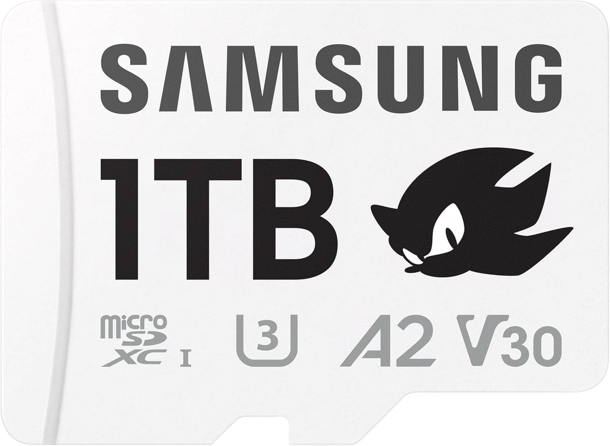 Samsung PRO Plus Sonic The Hedgehog + Adapter, 1TB microSDXC, Up-to 180MB/s, Full HD & 4K UHD, UHS-I, C10, U3, V30, A2, for Nintendo-Switch, Steam Deck, GoPRO, DJI Drone, Tablets (MB-MD1T0SA/LC1)