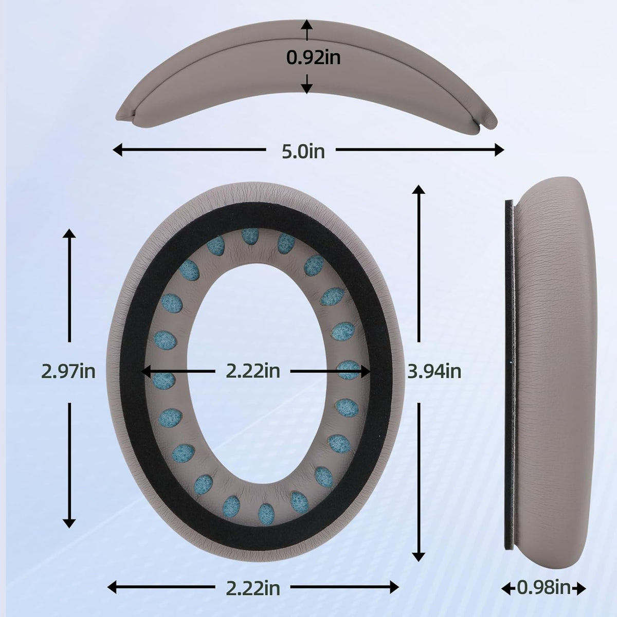 Earpads and Headband Pad Compatible with Bose QC45 QC35 Waterproof and Sweat-Resistant (Sandstone)