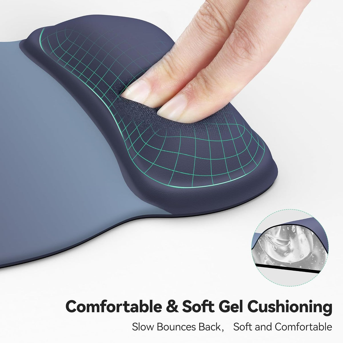 TECKNET Gel Mouse Pad with Wrist Rest, Ergonomic Office Mousepad with Wrist Support - Non-Slip & Smooth Surface Comfortable Desk Accessories Mat for Office, Gaming and Study - Gradient