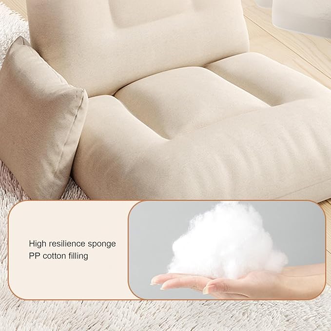 Folding Floor Gaming Chair Adjustable Memory Sponge Floor Chair with Back Support Lazy Sofa for Reading Game No Assembly Required(Light Gray)