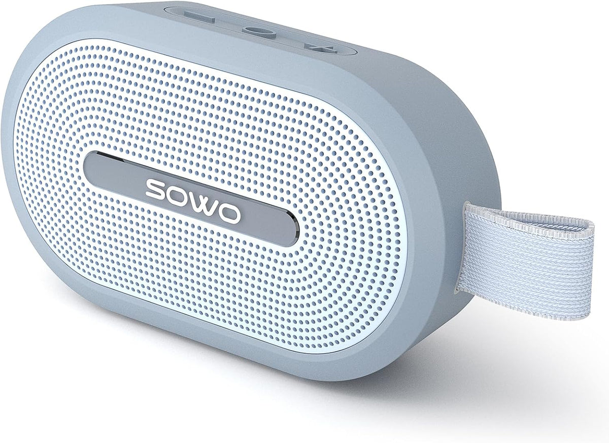 SOWO Wireless Portable Small Speaker, Ultra Magnetic Bluetooth Speaker for Golf Cart, Coverless IP67 Waterproof, 24 H Playtime, Pro Sound, Clip Hanging Design for Outdoor, Indoor - Blue