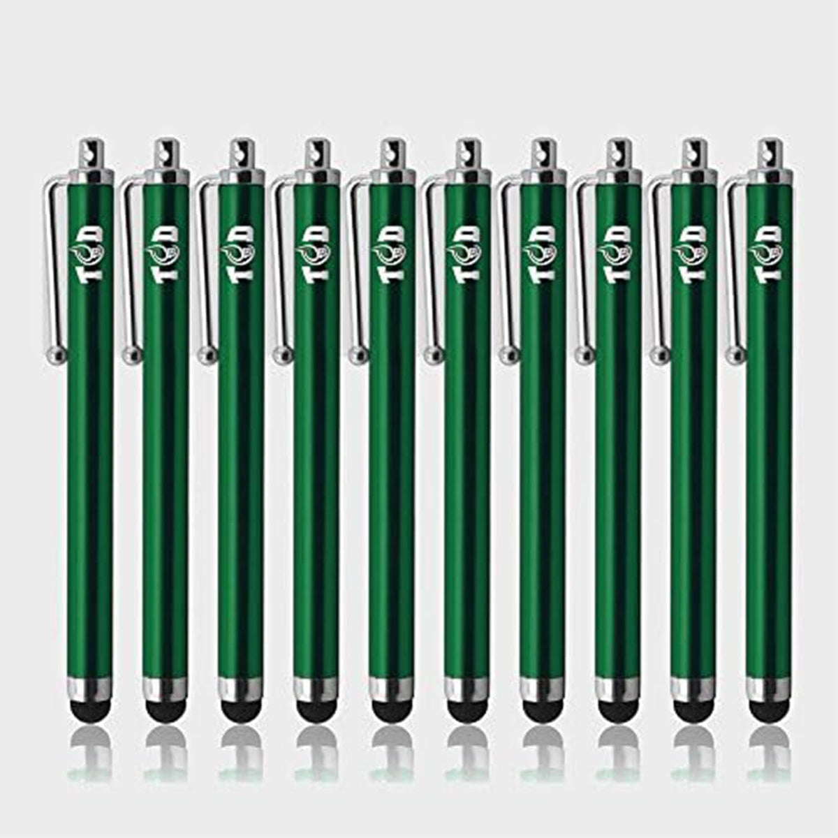 TCD 10-Pack Stylus Pen Set – Universal Capacitive Pen for iPad, iPhone, Tablet, Laptop – Premium Thick Rubber Tip Styluses for All Touchscreen Devices, Green