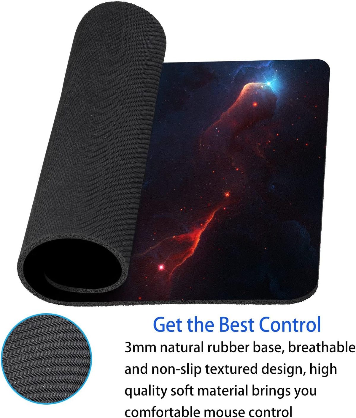 Space Galaxy Mouse Pad Personalized Design Customized Square Office Rubber Mouse Pad 9.5x7.9 Inch