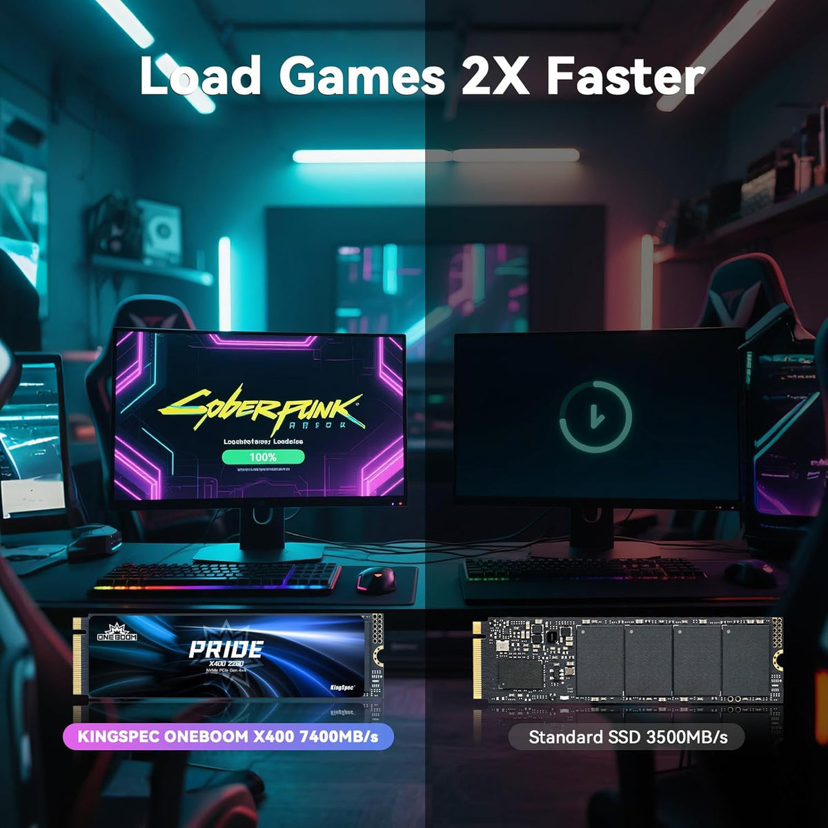 KingSpec OneBoom X400 4TB M.2 SSD Gen4 7300MB/s, TLC 3D NAND Internal NVMe SSD for Gaming & 4K Editing, Compatible with PC / PS5 / Laptop