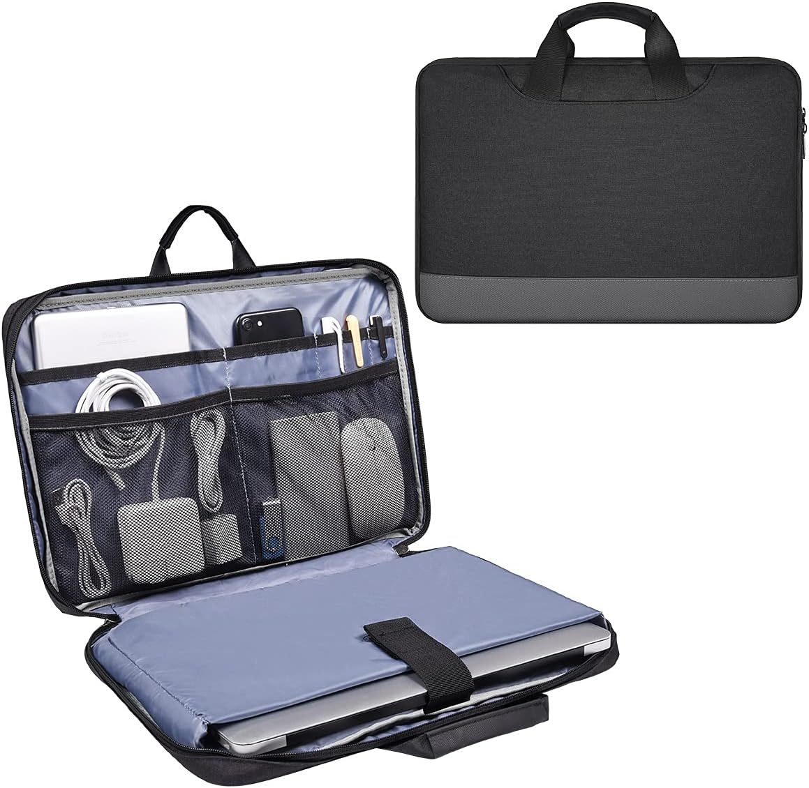 imComor 15.6 Inch Laptop Sleeve Bag, Men Women TSA Case for Macbook Pro 16 M4 M3 M2 M1, Lenovo Ideapad 15.6, HP Envy/Victus 15.6, Acer Aspire/Nitro 5 15.6, Dell 15, ASUS Chromebook 15 Case, Black