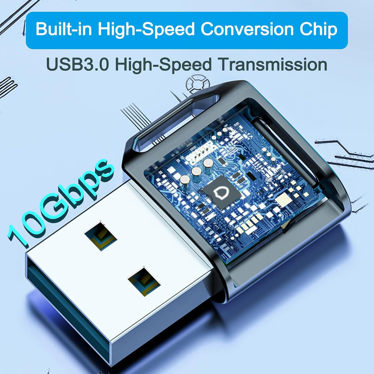 HATMINI 3.1 USB to USB C Adapter USB A to C Adapter Fast Transfer, Zinc Alloy USB to USB C Adapter for MacBook, Ipad