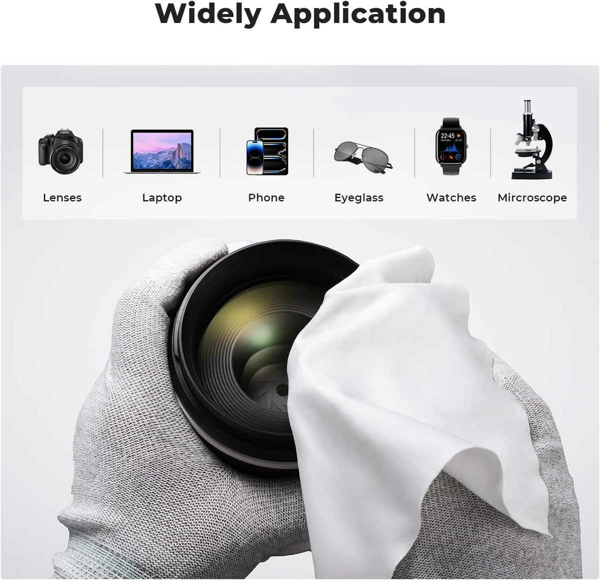 K&F CONCEPT 6 Pack Microfiber Cleaning Cloths for Glasses, Individually Wrapped Lens Cleaner Cloths, Glasses Wipes for Eyeglass, Cameras, iPad, iPhone, TV Screen (6''x6'')