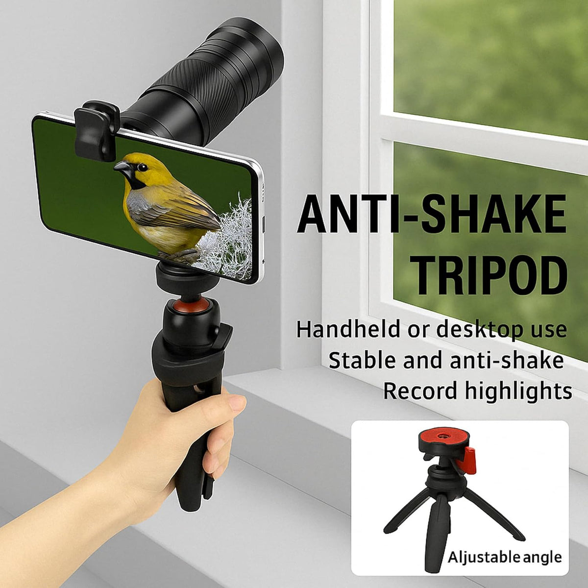 28X Telephoto Lens for iPhone Android Phones, 2-in-1 Mobile Phone Camera Lens Kit with Universal Clip, HD Magnifier for Smartphone Photography - Compatible with All Smartphones