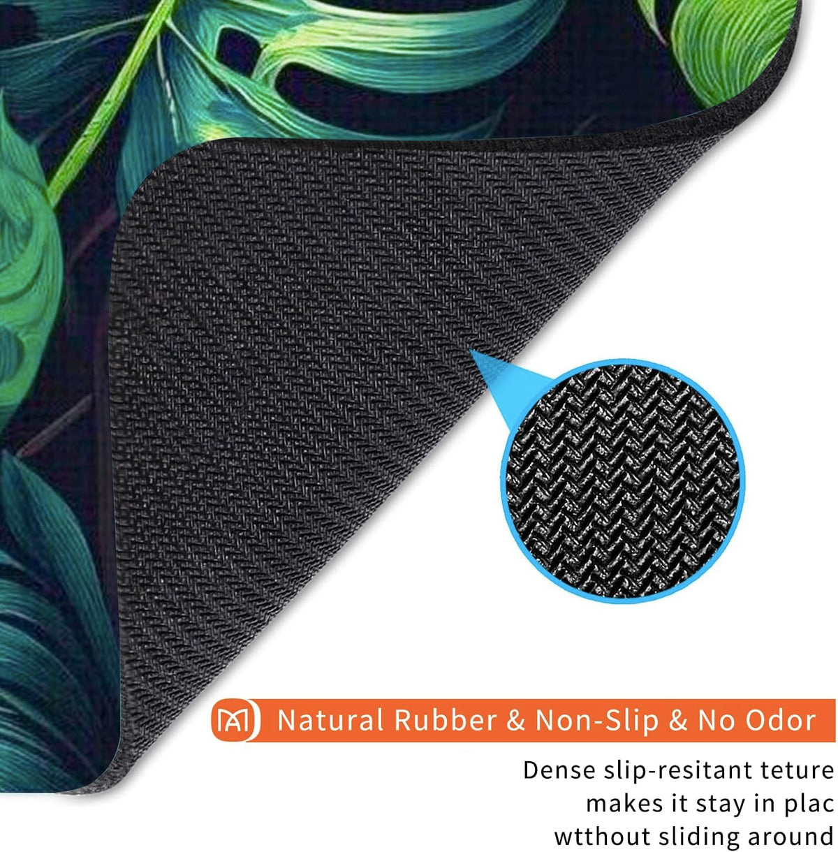 Square Mouse Pad Green Leaves, Personalized Premium-Textured Custom Mouse Mat Design, Washable Mousepad Cloth, Non-Slip Rubber Base Computer Mouse Pads for Wireless Mouse