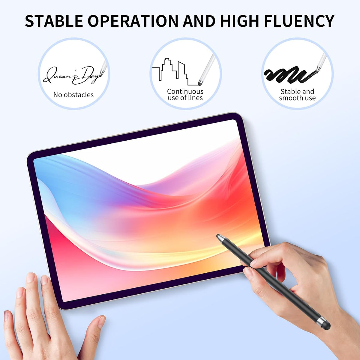 Stylus (10Pcs), Stylus Pen for Touchscreen, High Precision and Sensitivity Stylus Pen for Android Smartphone and Tablets, Compatible with Capacitive Touch Screen (Light Cyan)