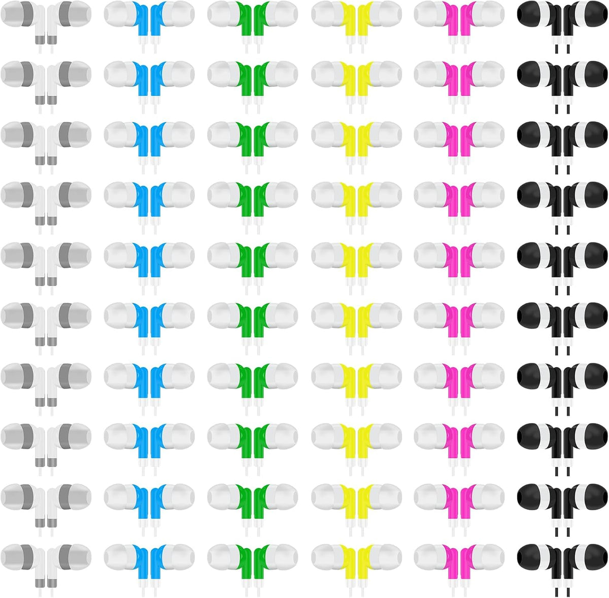 60 Pack Use(6 Earbuds Bulk Kids Classroom Headphones for School Travel or Home Color)
