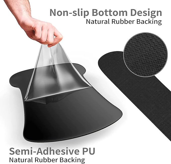 Ergonomic Mouse Pad Wrist Support and Memory Foam Keyboard Wrist Rest SetGel Mouse Mat with Non-Slip PU BaseKeyboard Palm Rest for Home Office Wireless Gaming Mouse Pad Black White Cowhide Fur