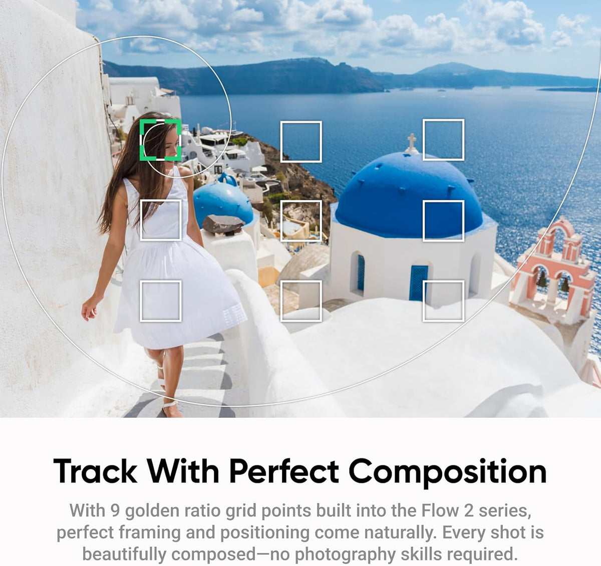 Insta360 Flow 2 White - Foldable AI Phone Gimbal, AI Tracking, Multi-Person Tracking, Built-in Tripod/Selfie Stick, Remote Control, iPhone/Android Portable Stabilizer