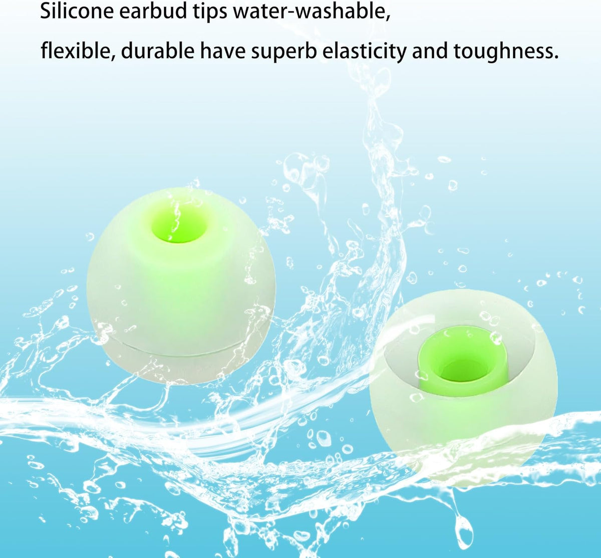 Earbud Replacement Tips Silicone Earbud Tips Eartips Fit Most in-Ear Earbuds(Inner Hole 3.8mm -5.1mm) Headphone Earbuds Rubber Tips 9 Pairs S M L