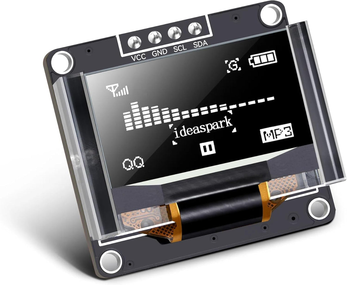ideaspark 0.96 inch 128x64 SSD1306 4 OLED Display Module with Protector Case Screen Board with Pins Soldered Work Great