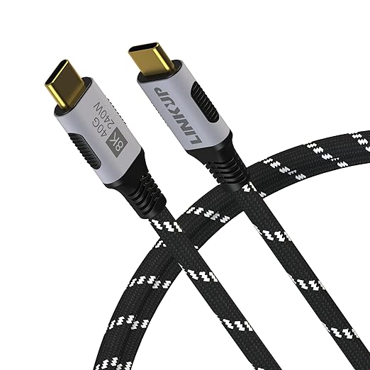 LINKUP USB 4.0 USB C to USB C Cable | Thunderbolt 4/3 Compatible | Type C Charger for MacBook and iPhone | 240W Fast Charging | 40Gbps Data Transfer | 8K@60Hz Display Cord | Use with all USB C devices