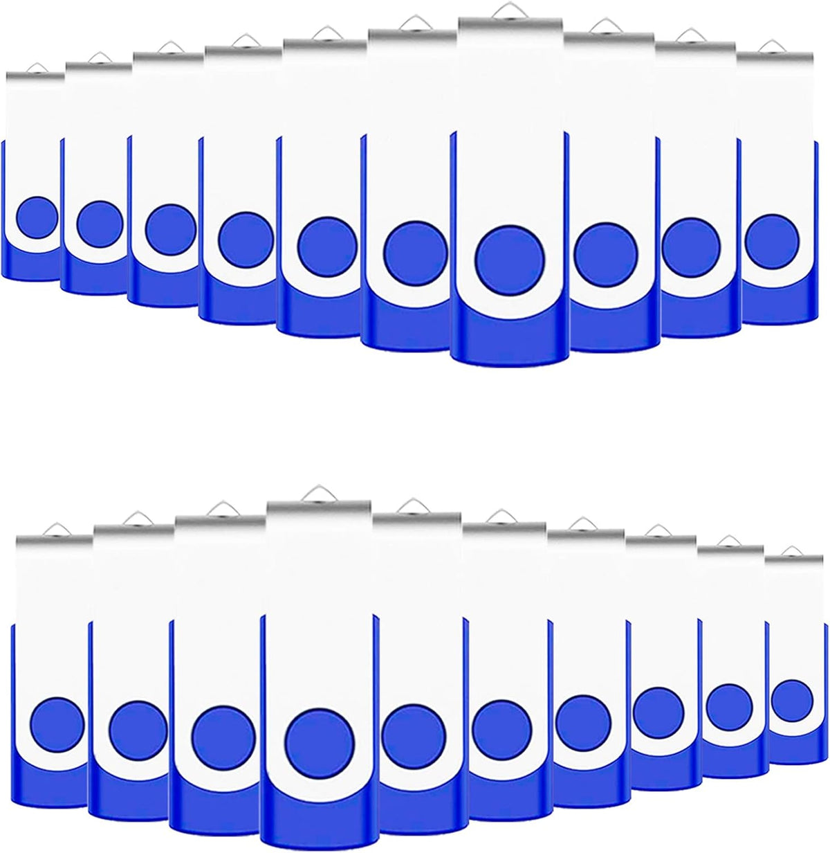 1GB Bulk Flash Drives 50 Pack, EASTBULL USB 2.0 Metal Flash Drive Bulk Swivel Thumb Drives Pack (Blue)