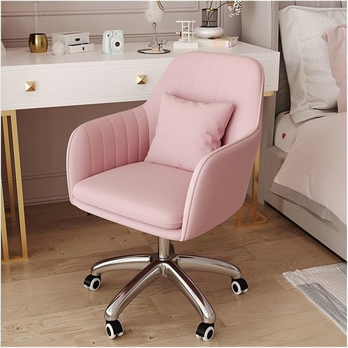 Adjustable Office Computer Chair with Armrest Office Chairs Furniture Swivel Computer Chair Creative Pink Gaming(Green-White)