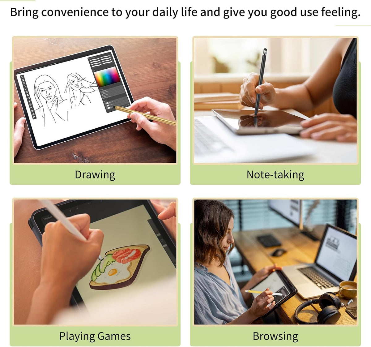 MECCANIXITY 20Pcs Replacement Stylus Pen Tips 5.5mm Conductive Capacitive Touch Screen Pens Tips Silicone Rubber, Black