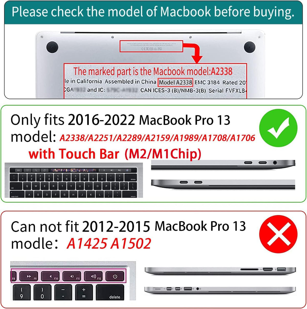 Teryeefi Compatible with MacBook Pro 13 inch Case M2 M1 2024, 2023, 2022-2016（A2251 A2289 A2159 A1989 A1708 A1706 with Touch Bar, Plastic Hard Shell Cover for 13" MacBook Pro, Forest Landacpe