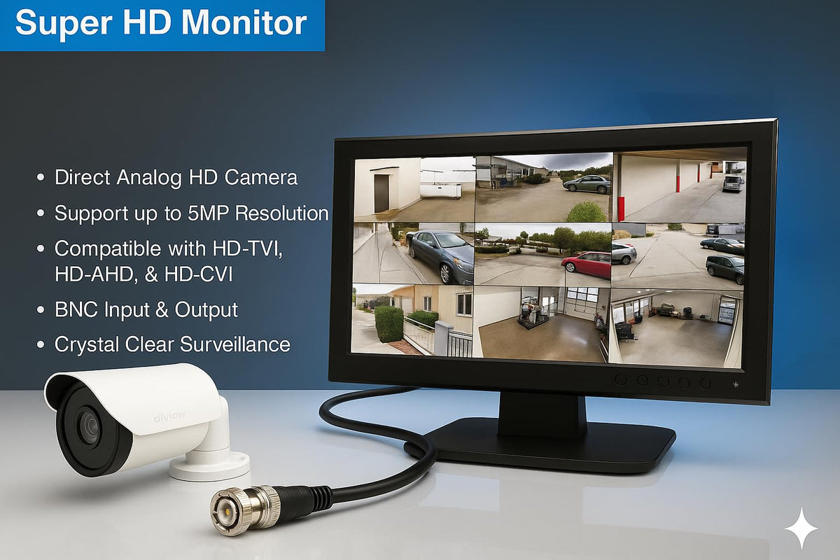 101AV 21.5" 5MP/2560x1920 Super-HD TVI, AHD, CVI & CVBS Professional Security Monitor, 1 HDMI & 2 BNC in & Out, Work with Super-HD 5MP Security