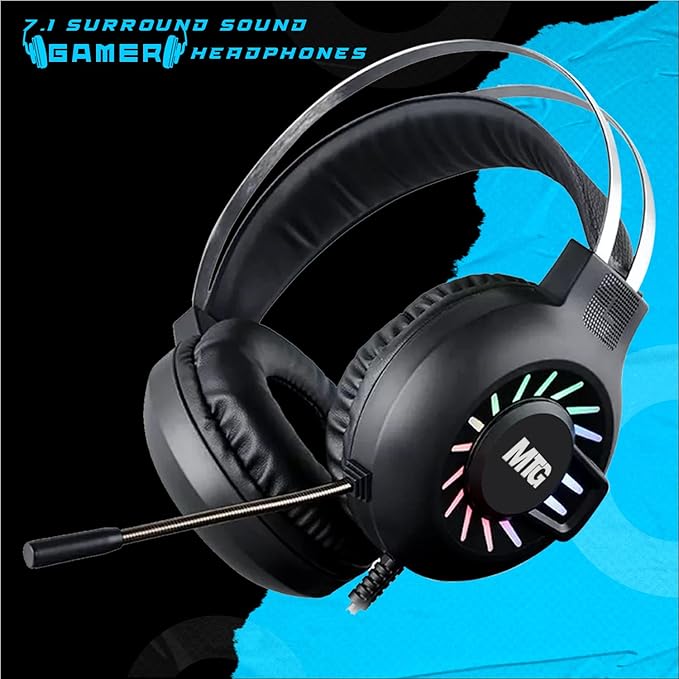 MTG RGB Backlit Mechanical Wired Gaming Keyboard and Mouse Full Anti-ghosting Keys and RGB Stereo Speaker with 6 Colorful LED Modes with RGB Headphone and Webcam for PC Laptop Combo