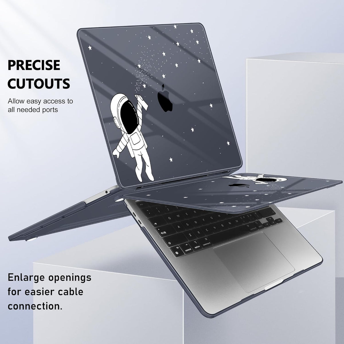 May Chen Case for MacBook Pro 13 inch M2 2023,2022,2021,2020 A2338 M1 A2251 A2289, Plastic Hard Shell Case for MacBook Pro 13" with Touch Bar Fits Touch ID, Astronaut Space