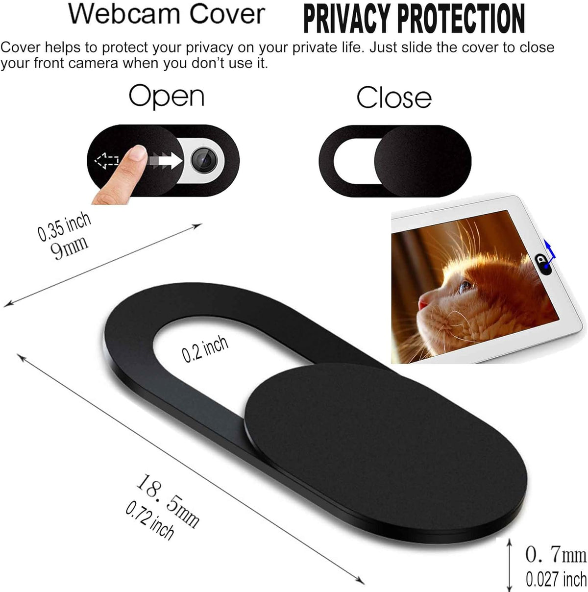 iBarbe [6 Pack] 0.027in Webcam Cover Slide Ultra Thin Web Camera Cover fits Laptop, Desktop, PC, Macboook Pro, iMac