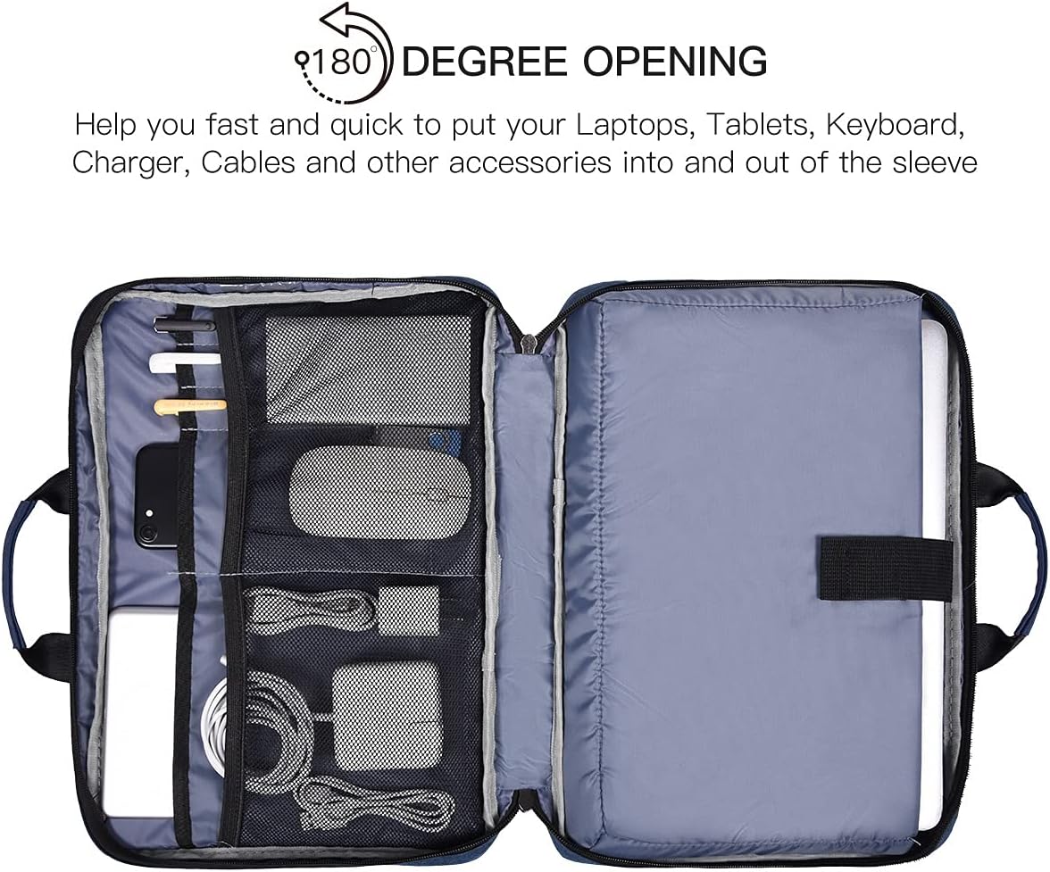 14-15 Inch Laptop Sleeve Case Men Women Bag for MacBook Pro 14 M4/M3/M2, Macbook Air 15 M4/M3, HP Pavilion/Chromebook 14, Dell Inspiron 13 5000, Lenovo Acer ASUS Chromebook 14, Surface 15 Case, Blue