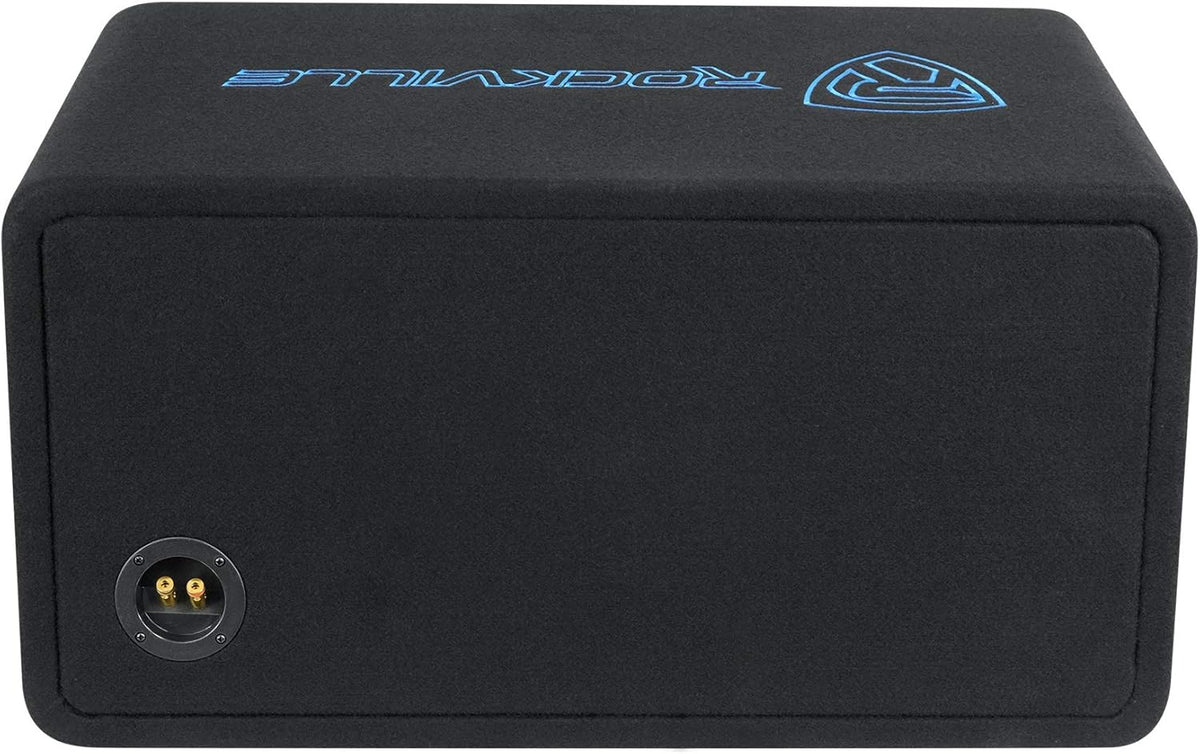 Rockville DV10K52 Dual 10" K5 2400w Car Subwoofers, Pre-Loaded Vented Sub Enclosure Box, 2 Ohm, 3/4" MDF, Cast Iron Basket, for Powerful Car Audio Bass