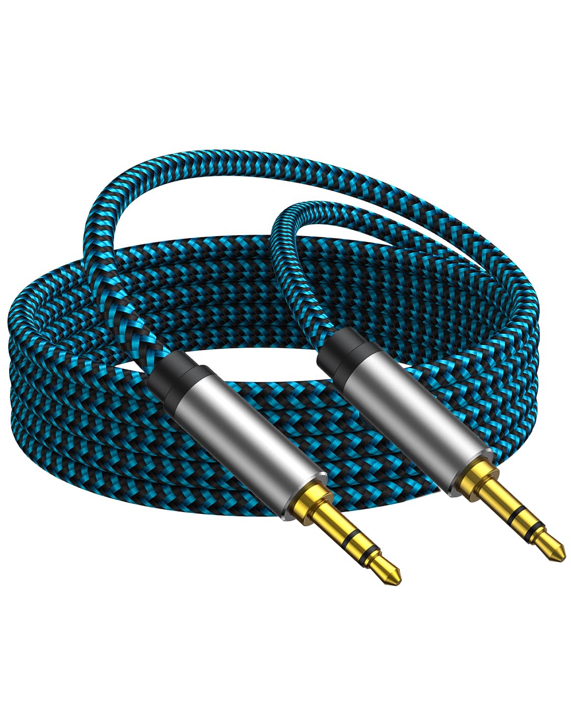 Hftywy 5ft/1.5M, 3.5mm 3.5mm Aux Cord Nylon Braided Audio Cable Headphone Cable Male to Male Aux Cord for Car