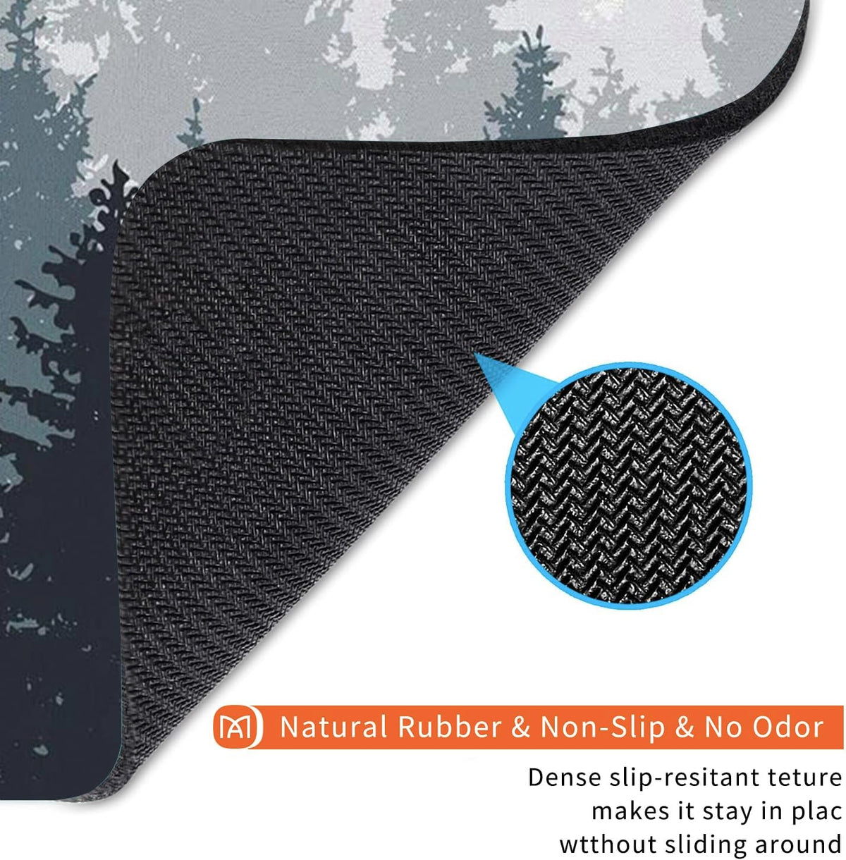 Square Mouse Pad Forest, Personalized Premium-Textured Custom Mouse Mat Design, Washable Mousepad Cloth, Non-Slip Rubber Base Computer Mouse Pads for Wireless Mouse