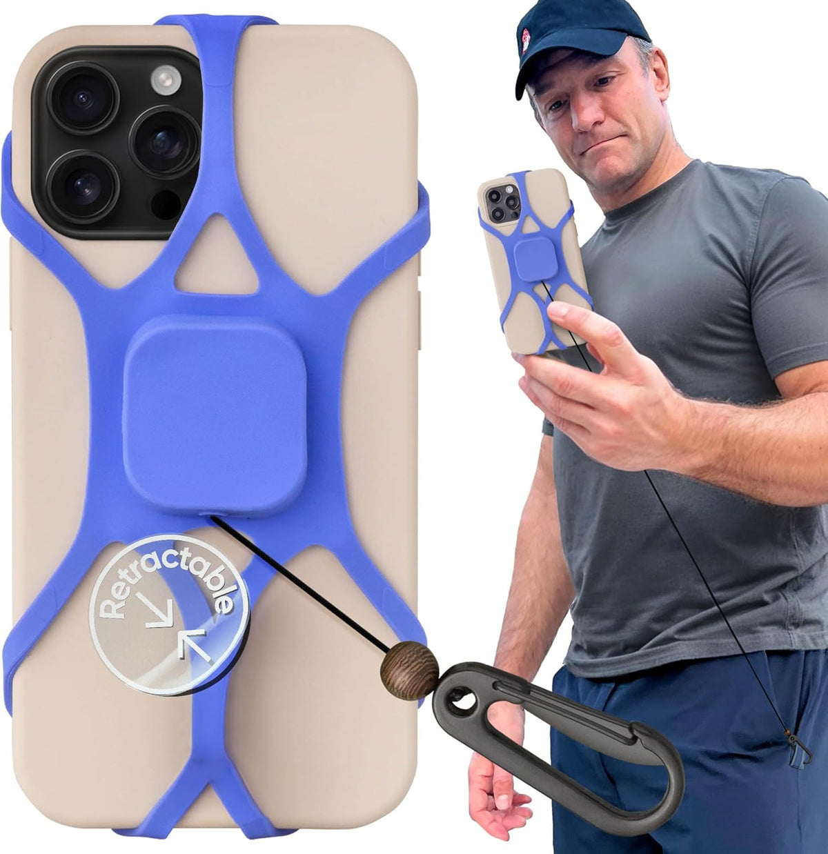 Pulpo Phone Leash Ash Lavender Fits Smartphones Up to 6.8" - Retractable Anti Theft Phone Tether for Skiing & Kayak Tether, Pickpocket Proof Cellphone Lanyard, Anti-Theft Cellphone Leash for Festival