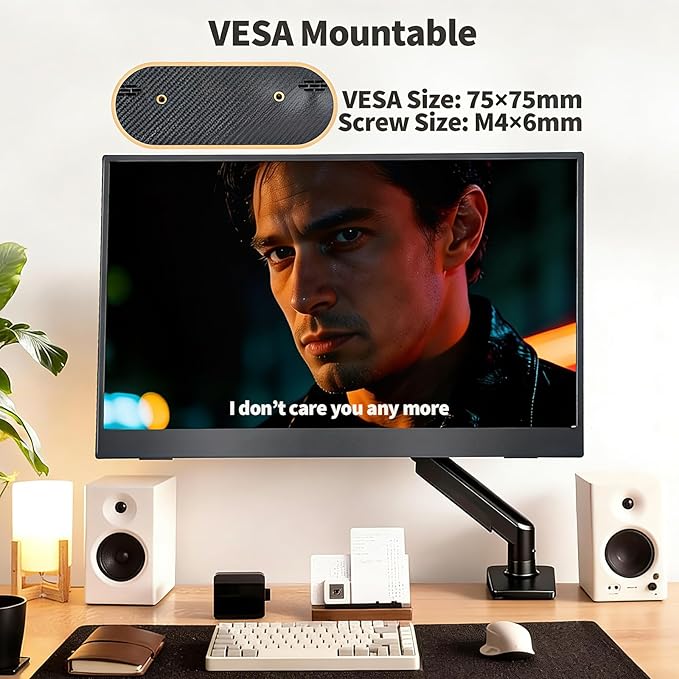 18.5 Inch Large Portable Monitor for Laptop 120Hz 1080P FHD IPS Portable Travel Second Screen Display for/Phone/Xbox PS4/5 100% sRGB Dual Speakers VESA &amp Storage Bag