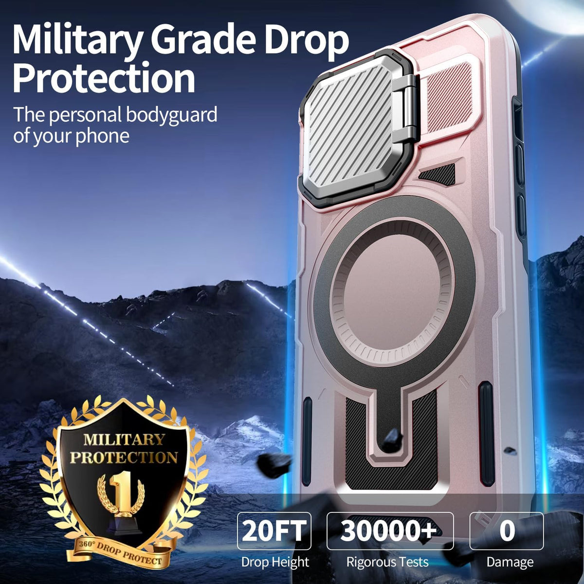 Camera Stand Case for iPhone 14 Plus, [Compatible with Mag Safe] [Lens Cover] 2024 Version Military Grade Protective Soft Case for iPhone 14 Plus 6.7 inch Men Women,Pink