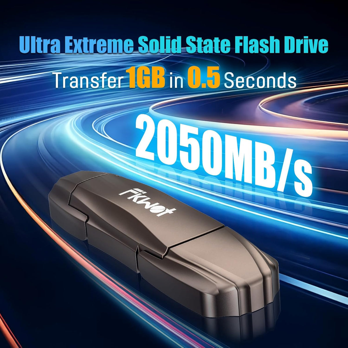 External SSD USB Flash Drive 512GB, Up to 2050MB/s 2-in-1 Type C+ USB A USB3.2 Gen2 Solid State Thumb Drive SSD Stick for iPhone 15/16/Android/Windows/Mac/PC/Laptops