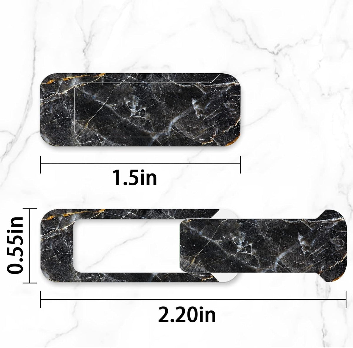 Webcam Cover, 3 Pieces, Laptop Camera Cover, Privacy Shielding Capacity is Twice as Big as The Traditional, Suitable for Computer Mobile Phones, laptops, Tablets and so on (Black Marble)