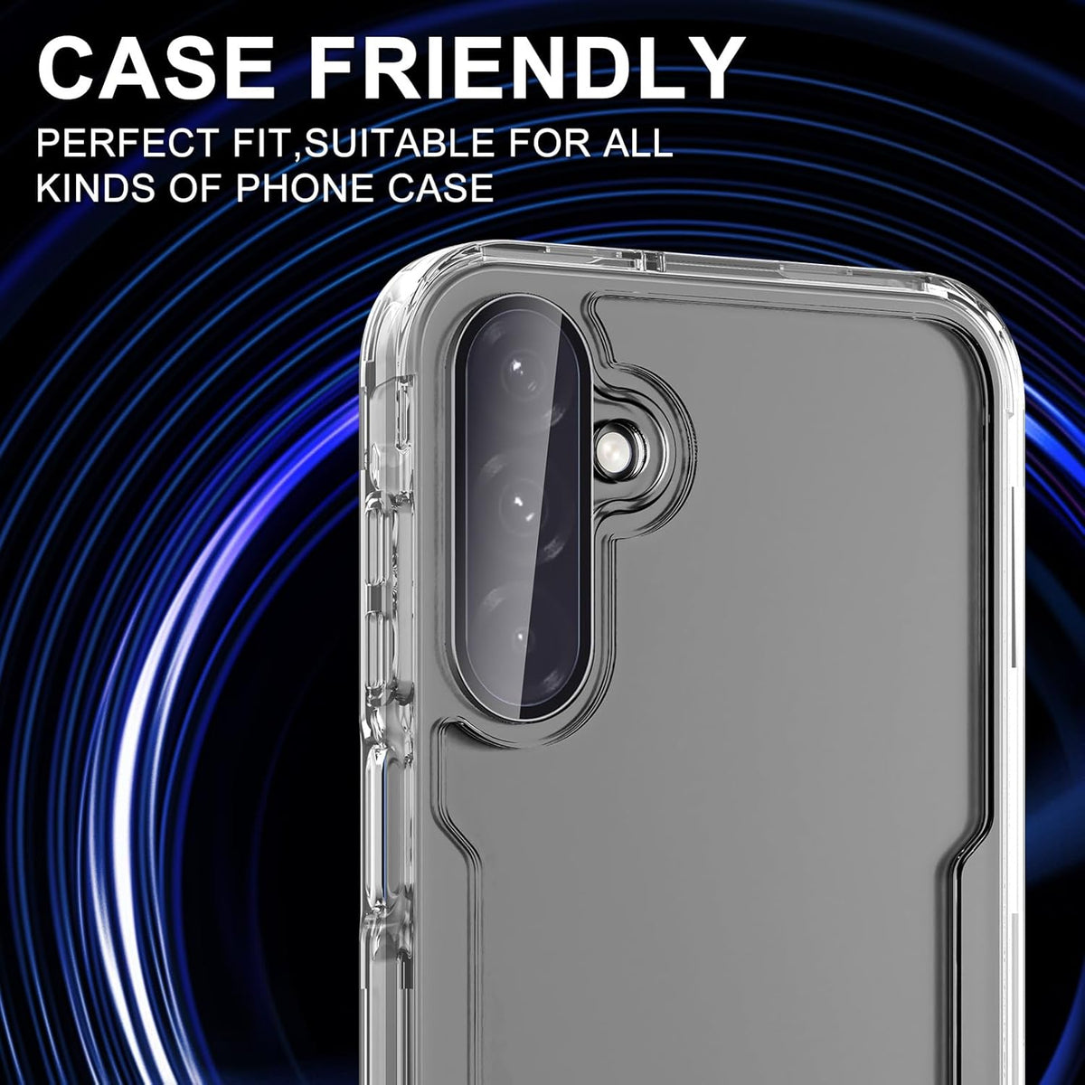 for Samsung Galaxy A26 Camera Lens Protector, Individual Metal Ring Tempered Glass Lens Cover, [Strong Adsorption] Scratch Resistant Ultra-Thin HD Clear Lens Cover, 1 Set-Black